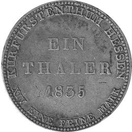 Altdeutschland Hessen Kassel 1 Taler 1835 Wilhelm II und Kurprinz Friedrich Wilhelm als Mitregent