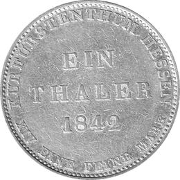 Altdeutschland Hessen Kassel 1 Taler 1842 Wilhelm II und Kurprinz Friedrich Wilhelm als Mitregent