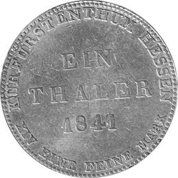 Altdeutschland Hessen Kassel 1 Taler 1841 Wilhelm II und Kurprinz Friedrich Wilhelm als Mitregent