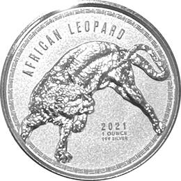 Ghana Leopard 1 Unze Silber 2021