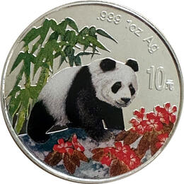 1 Unze China Panda 1997 Silbermünze in Farbe