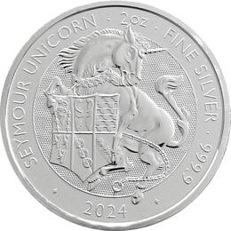 Tudor Beasts 2024 2 Unzen Silber Seymour Unicorn