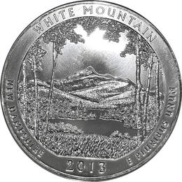 America the Beautiful 5 Unzen Silber White Mountain New Hampshire