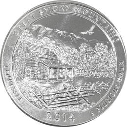 America the Beautiful 5 Unzen Silber Great Smoky Mountains 2014