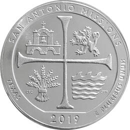 America the Beautiful 5 Unzen Silber San Antonio Missions 2019