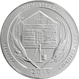 America the Beautiful 5 Unzen Silber Homestead Nebsaska 2015