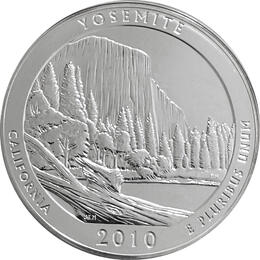 America the Beautiful 5 Unzen Silber Yosemite California 2010