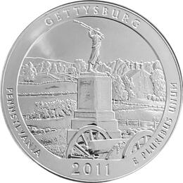 America the Beautiful 5 Unzen Silber Gettysburg Pennsylvania 2011