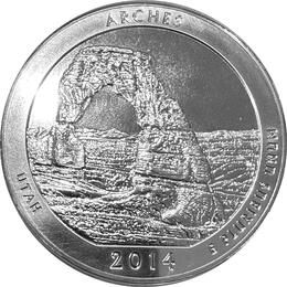 America the Beautiful 5 Unzen Silber Arches Utha 2014