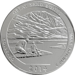 America the Beautiful 5 Unzen Silber Great Sand Dunes 2014