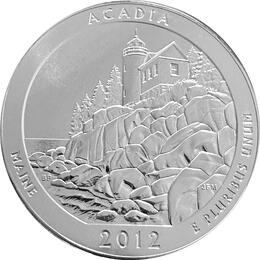 America the Beautiful 5 Unzen Silber Acadia Maine 2012