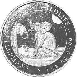 Somalia Elefant 1 Unze Silber 2024