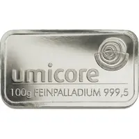 Palladiumbarren 100 Gramm Heraeus Umicore Degussa kaufen und verkaufen