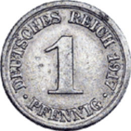 Kursmünze 1 Pfennig