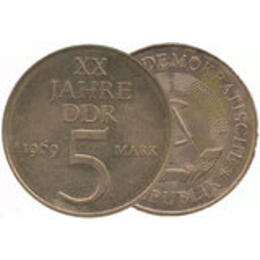 DDR 1969 5 Mark 20 Jahre DDR
