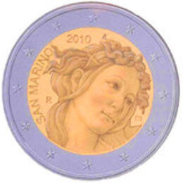 2 Euro 2010 San Marino Folder Sandro Botticelli