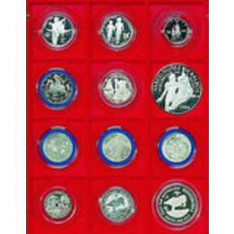 Lindner Münzbox und Münztableau (eckig) 68 mm
