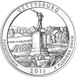 USA 5 Unzen Silber Gettysburg National Military Park 2011