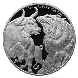 Bull & Bear 1 Unze Silbermünze Tokelau 2022