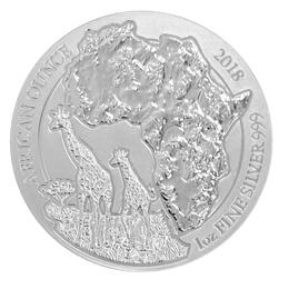 Ruanda Wildtiere Giraffe Silbermünzen 2018