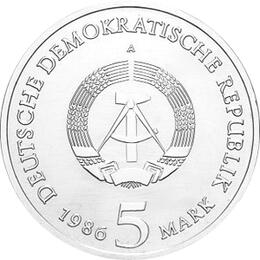 DDR 1986 5 Mark Gedenkmünze Schloss Sanssouci