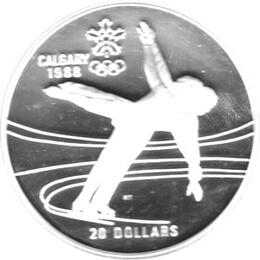 Canada Silber Calgary 1988 20 Dollar Figure Skating PP
