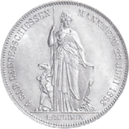 Altdeutschland Baden Friedrich Gedenkgulden 1863