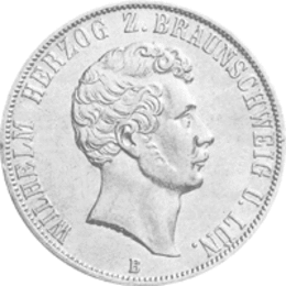 Altdeutschland Braunschweig Herzog Wilhelm Vereinsdoppeltaler 1856