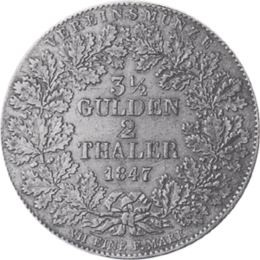 Altdeutschland Freie Stadt Frankfurt Silber Doppeltaler 1841-1855