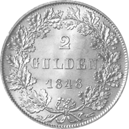 Altdeutschland Freie Stadt Frankfurt Silber Doppelgulden 1845-1856