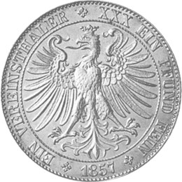 Altdeutschland Freie Stadt Frankfurt Silber Vereinstaler 1857