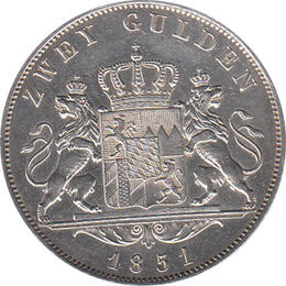 Bayern Ludwig I Zwei Gulden 1851