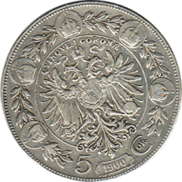 5 Kronen 1900 Österreich Franz Joseph
