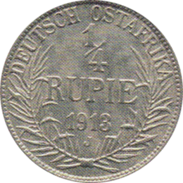 Ostafrika 1/4 Rupie 1913