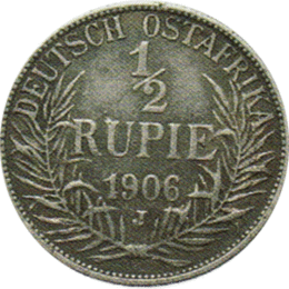 Ostafrika 1/2 Rupie 1906