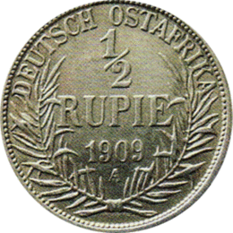 Ostafrika 1/2 Rupie 1909