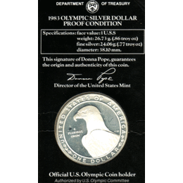 1 Dollar USA, Silbermünze 1983, Olympische Spiele