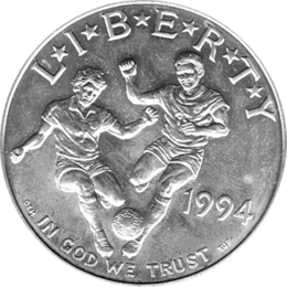 1 Dollar USA, Silbermünze 1994, Fußball-WM 