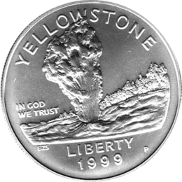 1 Dollar USA, Silbermünze 1999, Yellowstone National-Park