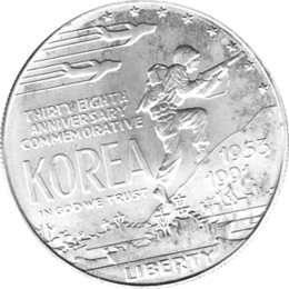 1 Dollar USA, Silbermünze 1991, Korea Krieg
