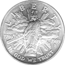 1 Dollar USA, Silbermünze 1989, 200 Jahre Kongress