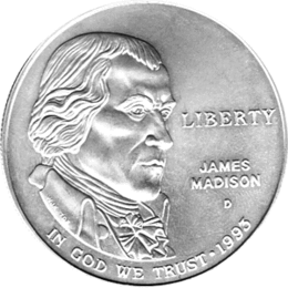 1 Dollar USA, Silbermünze 1993, James Madison