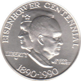 1 Dollar, USA 1990, Geburtstag von Dwight D. Eisenhower