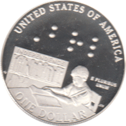 1 Dollar USA 2009 Louis Braille