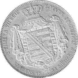 Altdeutschland Sachsen Friedrich August Doppeltaler 1854