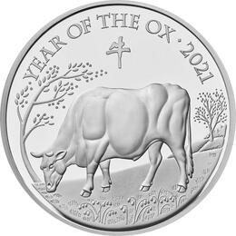1 Unze Silber 2 Pfund Lunar Ochse 2021