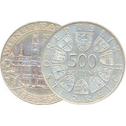 500 Schilling Silbermünzen Österreich 1983-2001