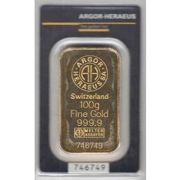 Goldbarren 100 Gramm Argor Heraeus