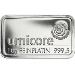 Platinbarren 10 Gramm Heraeus Umicore Degussa kaufen und verkaufen