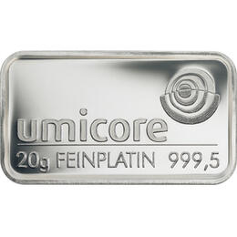 Platinbarren 20 Gramm Heraeus Umicore Degussa kaufen und verkaufen
